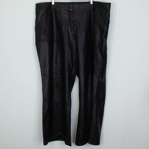 Maeve by Anthropologie Black Faux Leather Flare Leg Pants Size 22W Grunge Edgy